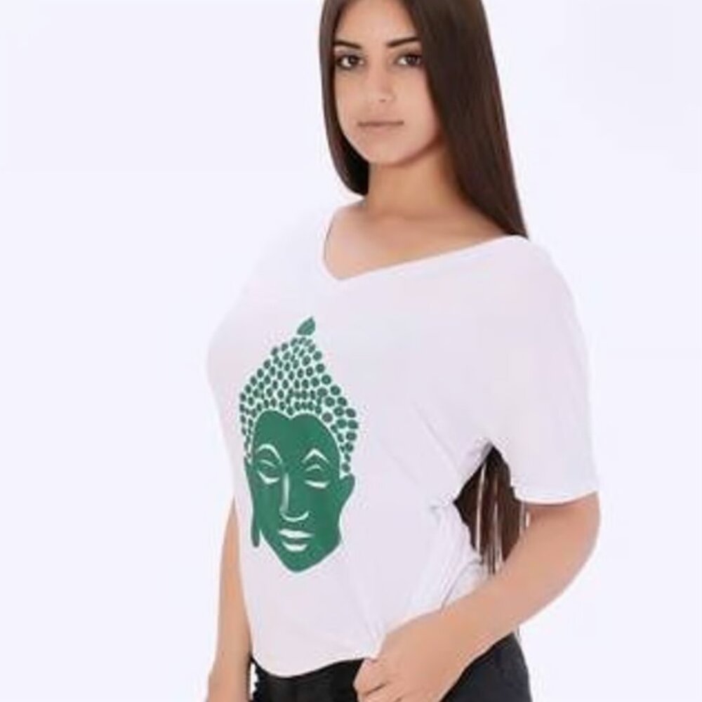 Buddha Graphic V-Neck Tee